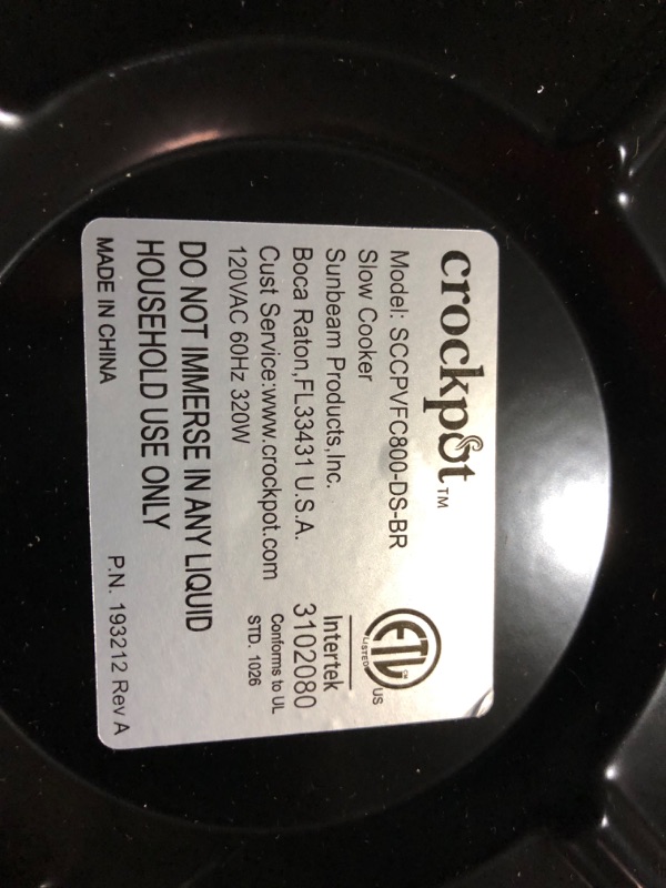 Photo 3 of ***DENTED - SEE PICTURES - POWERS ON***
Crock-Pot Large 8 Quart Programmable Slow Cooker with Auto Warm Setting