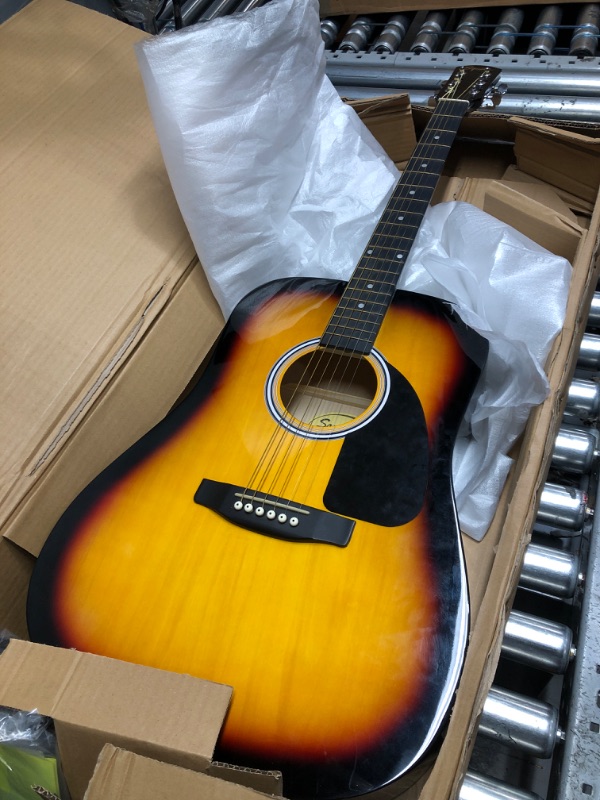 Photo 2 of Squier SA-150 Dreadnought Acoustic Guitar, Sunburst Sunburst Dreadnought Acoustic Guitar