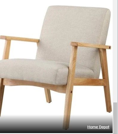 Photo 1 of *******PHOTO JUST A REFERENCE TO CHAIR, NOT EXACT CHAIR***********
Morden Fort Beige Mid Century Arm Chair with Wood Frames Linen Upholstered
