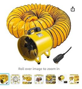 Photo 1 of 

***********DAMAGED NEEDS REPAIR, PARTS ONLY***********
VEVOR Utility Blower Fan, 10 Inches 320W 2-Speed High Velocity Exhaust fan with 32-foot Duct Hose, Portable Ventilation Fan, Fume Extractor for Exhausting & Ventilating at Home and Job Site, Yellow
