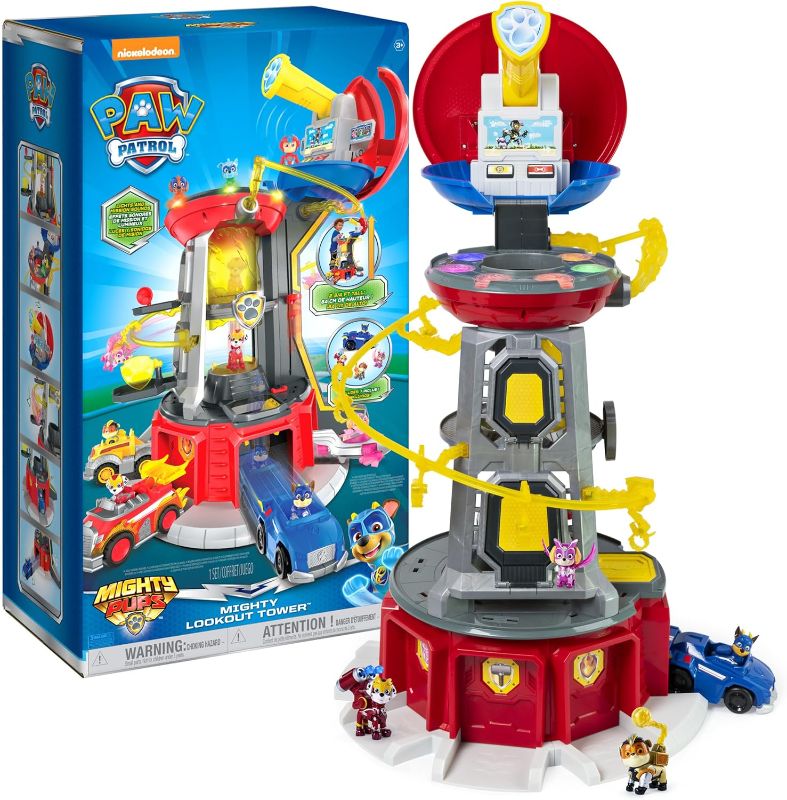 Photo 1 of *****UNKNOWN IF COMPLETE*********
Paw Patrol, Mighty Lookout Tower with 4 Exclusive Bonus Action Figures, Toy Car, Lights and Sounds (Amazon Exclusive), Kids Toys for Ages 3 and up
