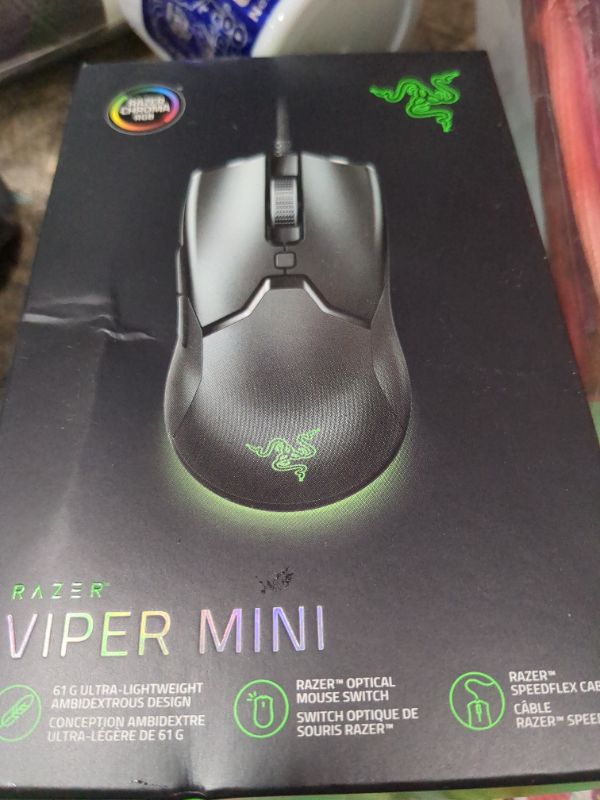 Photo 2 of Razer Viper Mini Ultralight Gaming Mouse: Fastest Gaming Switches - 8500 DPI Optical Sensor - Chroma RGB Underglow Lighting - 6 Programmable Buttons - Drag-Free Cord - Classic Black