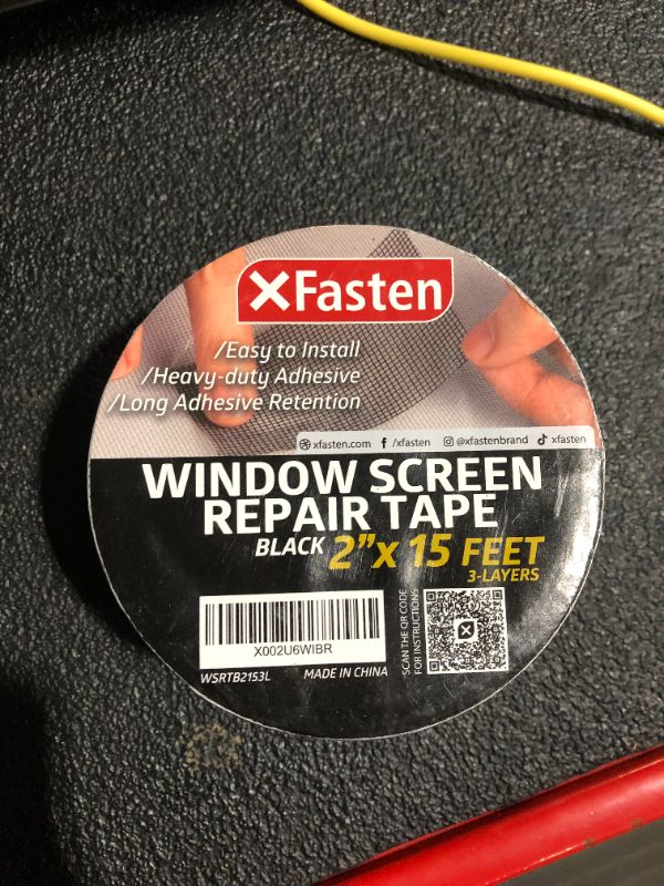 Photo 2 of ***NONREFUNDABLE - USED - BUNDLE OF 33 ROLLS***
XFasten Window Screen Repair Tape for Windows or Doors- 2" x 15 Feet (3 Layers), Black