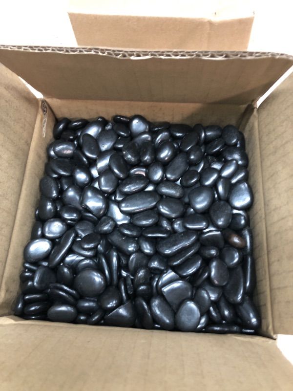 Photo 2 of 5 Pounds River Rocks for Plants,0.4" - 0.6" Black Stones for Garden Landscaping,Aquarium Rocks Black,Landscaping Rocks for Fish Tank,Black Pebbles for Plants, River Rocks for Vases, Garden, Aquarium 5 LBS 1