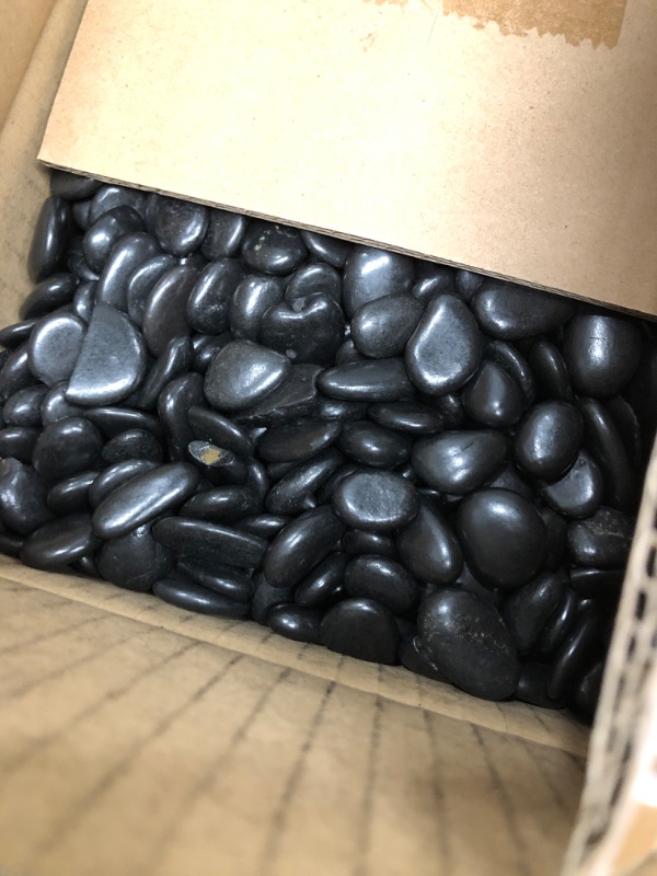 Photo 2 of 5 Pounds River Rocks for Plants,0.4" - 0.6" Black Stones for Garden Landscaping,Aquarium Rocks Black,Landscaping Rocks for Fish Tank,Black Pebbles for Plants, River Rocks for Vases, Garden, Aquarium 5 LBS 1