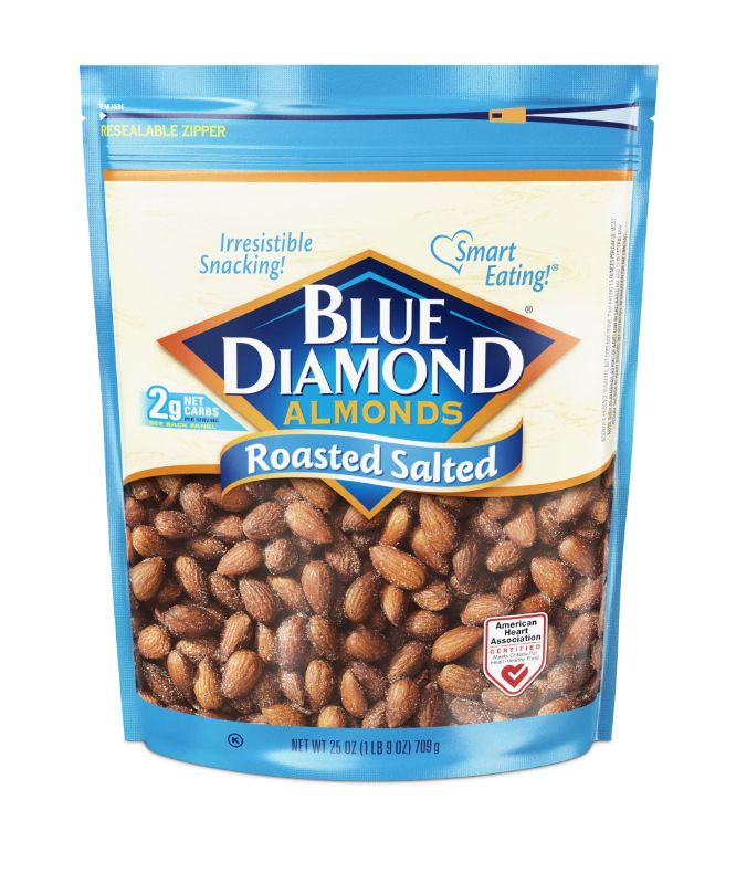 Photo 1 of * Set of 2* Dated dec 2023* Blue Diamond Almonds Roasted Salted Snack Nuts, 25 Oz Resealable Bag (Pack of 2)