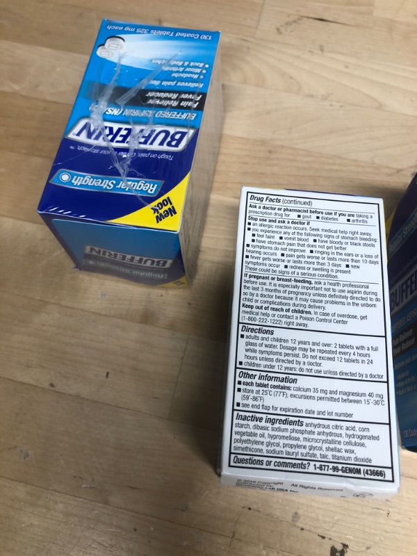 Photo 1 of * 2 Bottles* Regular Strength Buffered Aspirin Tablets dated 02/2024