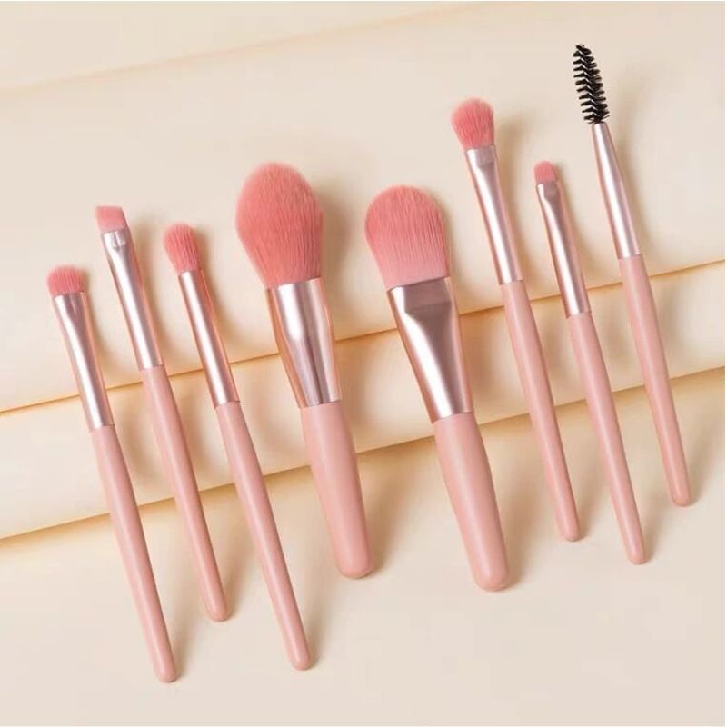 Photo 1 of ** SET OF 3*  Makeup Brushes 8 Pieces Makeup Brush Set, Makeup Brushes Foundation Blend Blush Concealer Eye Shadow Blend Eye Liner Makeup Brush Set for Travel Makeup Bag (Pink)
