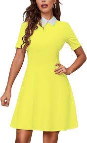 Photo 1 of JECEIKA Womens Short Sleeves Peter Pan Collar Aline Fit and Flare Wednesday Addam Dresses SIZE SMALL
