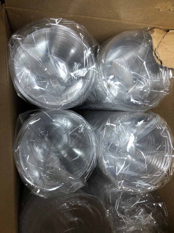 Photo 2 of [200 PACK] 9oz Clear Plastic Cups With Flat Lids Flat Lids-9 oz