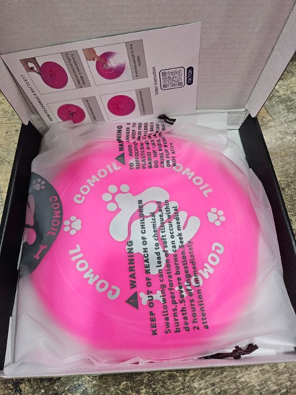 Photo 1 of COMOIL Glowing Dog Flying Discs for Small Medium Dogs, LED Flyer for Training, Lightweight Interactive Dog Flyer Toys for Throwing, Catching?7inch? 