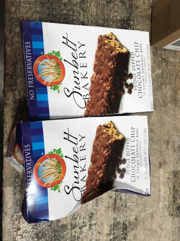 Photo 1 of *11/28/2023* 2 PACK Sunbelt Bakery Fudge Dipped Chocolate Chip Chewy Granola Bars, 2 Boxes No Preservatives Bars, 12 Count Fudge Dipped Chocolate Chip 12 Count 