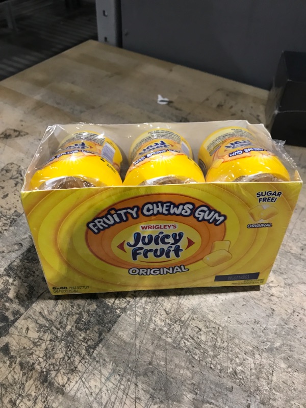 Photo 2 of **EXP DATE 08/23/2024!!Juicy Fruit Gum Sugar Free Chewing Gum, Fruity Chews Original, 40 Piece Bottle (6 Pack) Original 40 Count (Pack of 6)