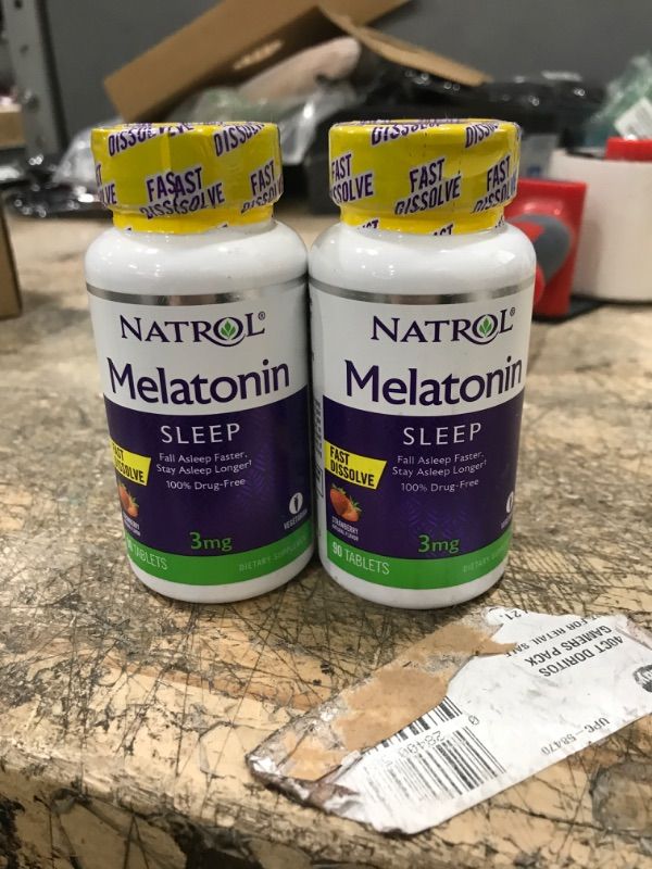 Photo 2 of **EXP DATE JUN 30,2024!! 2 pcks of Melatonin 3mg, Sleep Support, Fast Dissolve Tablets Strawberry