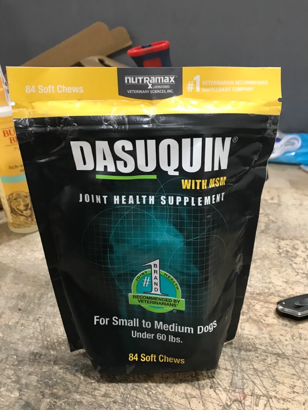 Photo 2 of **EXP DATE 05/2025!! Nutramax Dasuquin with MSM Joint Health Supplement for Small to Medium Dogs - With Glucosamine, MSM, Chondroitin, ASU, Boswellia Serrata Extract, and Green Tea Extract, 84 Soft Chews 84 Count Small/Medium Dog (Under 60 lbs)