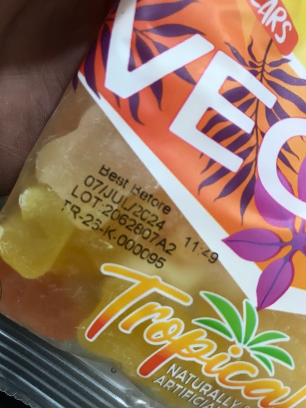 Photo 3 of **EXP DATE July 7,2024!!!Candy Break Vegan Gummies | Certified Vegan Candy, Fruity Gummi Bears, Exotic Tropical Fruit Snacks, Healthy Snacks for Adults & Kids, Non-GMO, Certified by Vegan Society, 4oz (Pack of 12) Tropical (Pack of 12)