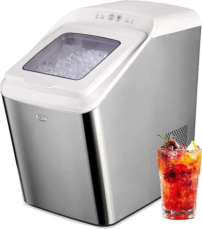 Photo 1 of ***SEE NOTES***Gevi Household V2.0 Countertop Nugget Ice Maker with Viewing Window | Self-Cleaning Pebble Ice Machine | Open and Pour Water Refill | Stainless Steel Housing | 16.9''H Fits Under Wall

