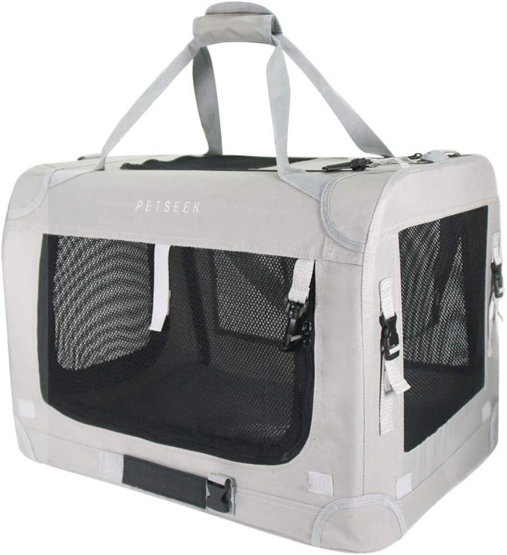 Photo 1 of 
Petseek Cat Carrier Soft Sided Folding Small Medium Dog Pet Carrier 24"x16.5"x16" Travel Collapsible Ventilated Comfortable Design...
Color:Grey