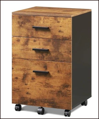 Photo 1 of 16.2"W Wood 3 Drawer Mobile File Cabinet | DEVAISE
