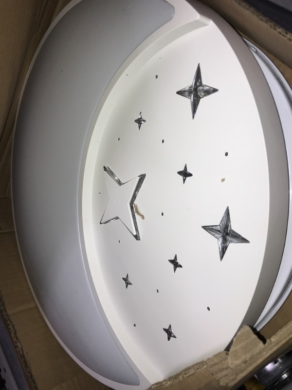 Photo 2 of 15.75 Inch Flush Mount Ceiling Lights for Kids, 30W Large Modern LED Ceiling Lamp, 3000K/4500K/6500K Selectable, Moon and Star Ceiling Light Fixture for Children's Room Bedroom Nursery Playroom