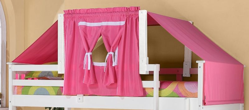 Photo 1 of DONCO Kids 755-W-Pink Tent Kit Accessory with Fabric, White/Pink
