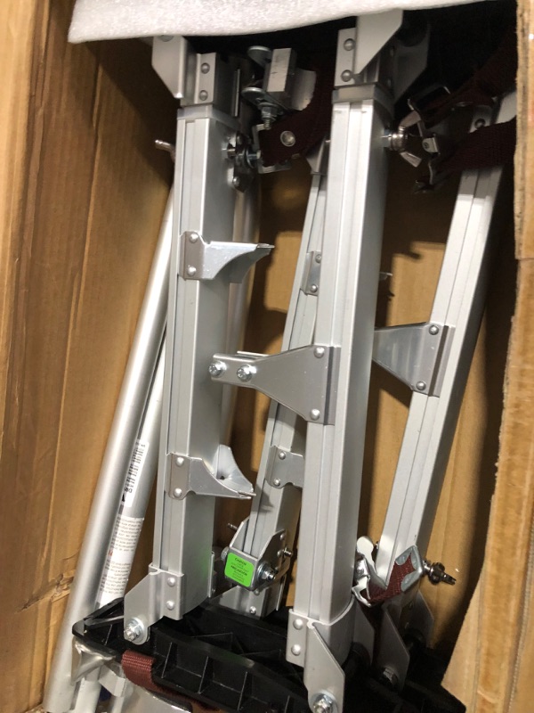 Photo 5 of **Missing SHOCK AND STRAPS, unsure if functional**1023228077
VEVOR Drywall Stilts, 18''-30'' Adjustable Aluminum Tool Stilts with Protective Knee Pads, Durable and Non-Slip Work Stilts for Sheetrock Painting, Walking, Taping, Silver 18''-30'' Silver