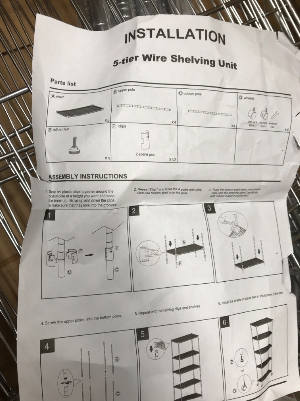 Photo 1 of 5 tier wire shelving unit 