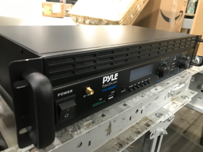 Photo 3 of PyleUsa 2-Channel Bluetooth Power Amplifier - 2000W Bridgeable Rack Mount Pro Audio Sound Wireless Home Stereo Receiver w/TRS XLR Input,LCD, Bridge Mode, Cooling Fan - Entertainment Speaker System
