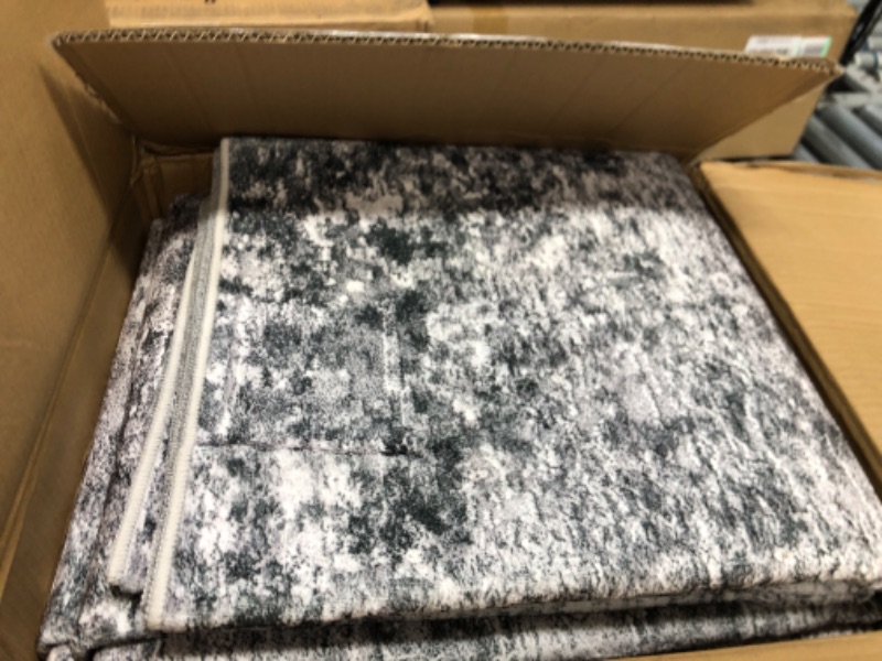 Photo 2 of Area Rug Living Room Rugs: 8x10 Indoor Abstract Soft Fluffy Pile Large Carpet with Low Shaggy for Bedroom Dining Room Home Office Decor Under Kitchen Table Washable - Retro Gray 8x10ft Retro Gray