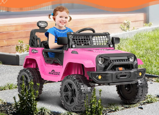 Photo 1 of 12V Electric Ride On Jeep Toy Car for Kids with Remote Control, Music, and LED Lights - 3 Speed Options
