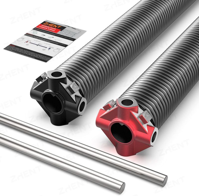 Photo 1 of 
Garage Door Torsion Springs 2'' (Pair) with Non-Slip Winding Bars, Coated Torsion Springs with a Minimum of 18,000 Cycles (0.250X2''X32'...
