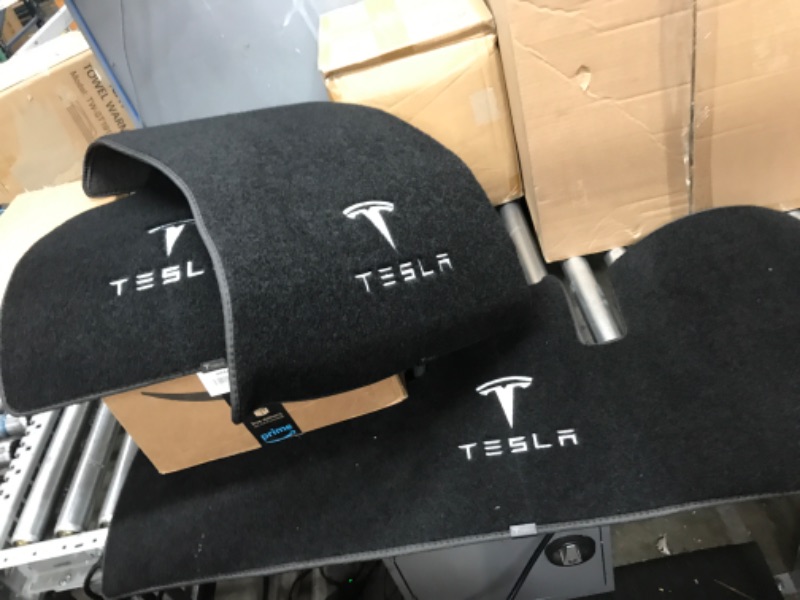 Photo 2 of Custom Fit for Tesla Model 3 Car Floor Mats Original Factory Design All-Black Carpet Tesla Logo Embroidery 3-L/W