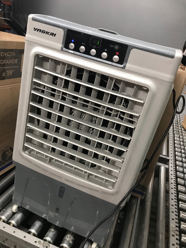 Photo 2 of 
Evaporative Cooler, VAGKRI 3000CFM Evaporative Air Cooler, 120°Oscillation Swamp Cooler with Remote Control, 24H Timer, 3 Wind Speeds for Outdoor Indoor Use...
Size:3000CFM