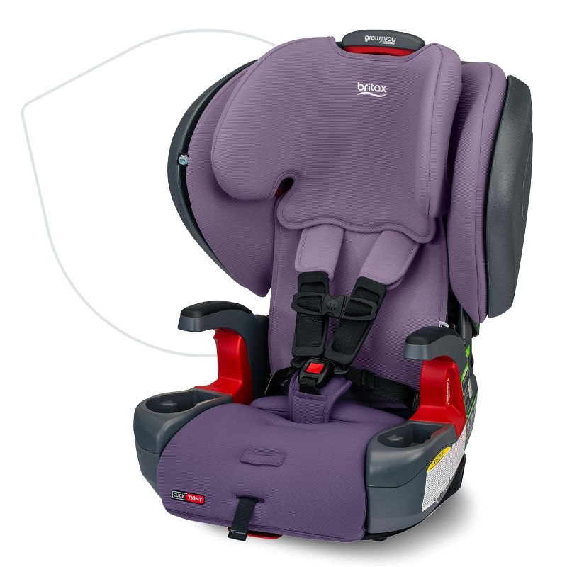 Photo 1 of Britax Grow with You ClickTight Plus Harness-2-Booster Car Seat, 2-in-1 High Back Booster, SafeWash Cover, Purple Ombre
