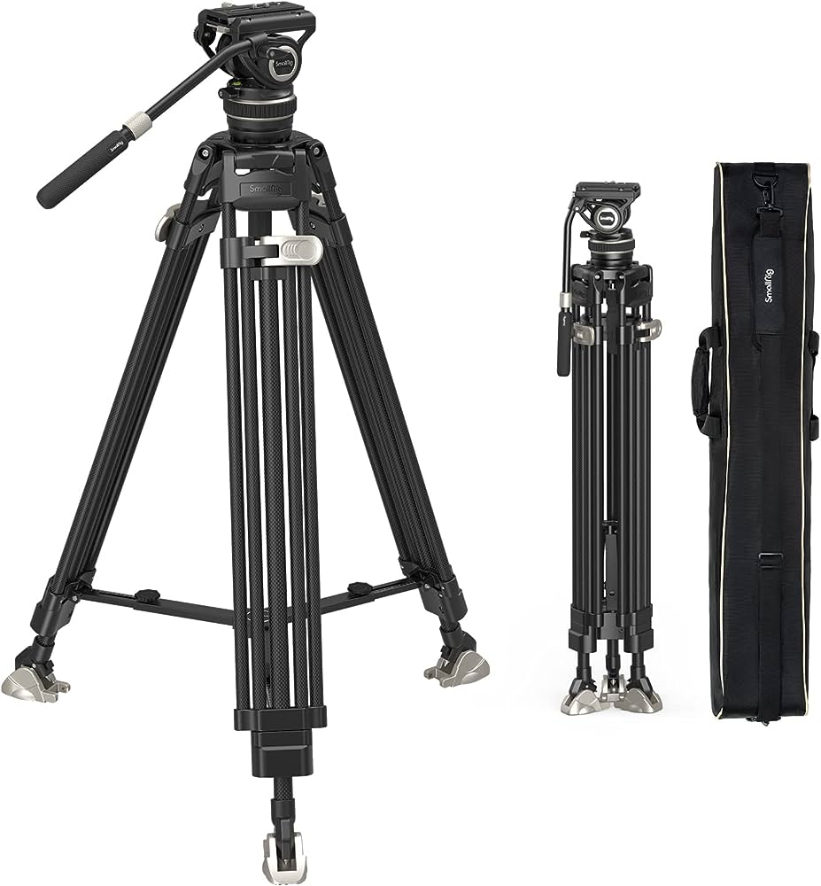 Photo 1 of SmallRig AD-100 FreeBlazer Heavy-Duty Carbon Fiber Tripod System, 78" Video Tripod with One-Step Locking System, 360° Fluid Head and Dual-Mode Quick-Release Plate, Max Load 22 lbs for Camera -3989