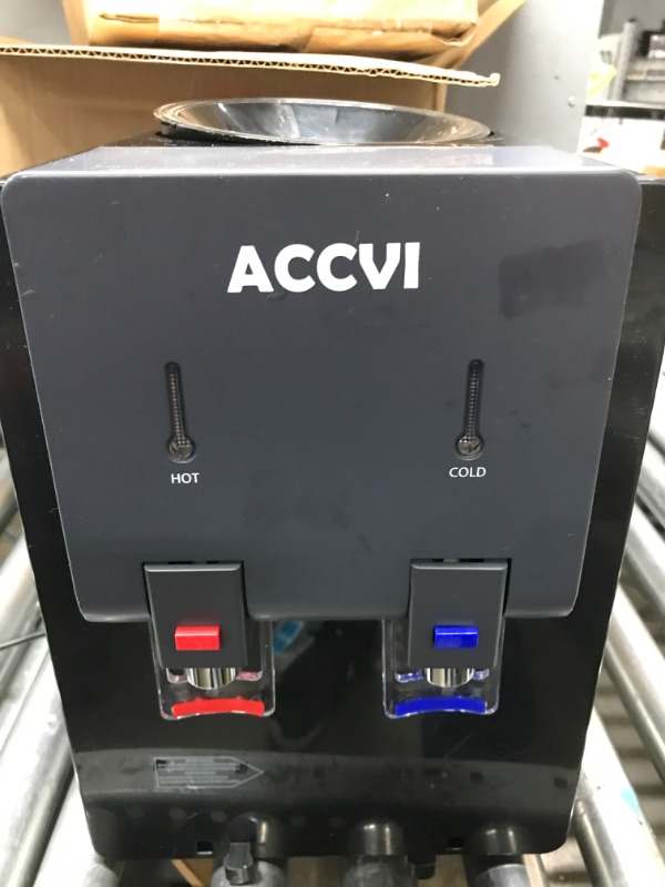 Photo 2 of **********NO JUG INCLUDED*******ACCVI Premium Countertop Water Cooler Dispenser, Holds 3 or 5 Gallon Jug, Top Loading, Hot and Cold Water, Child Safety Lock, Compact Design Ideal For Homes, Kitchens, Offices, Dorms, Black