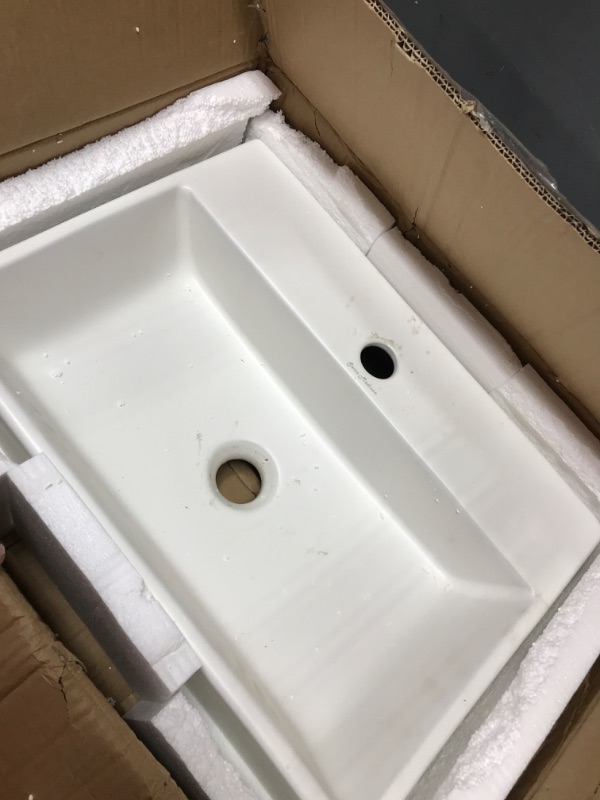 Photo 1 of  Rectangular Ceramic Vessel Bathroom Sink with Single Faucet Hole Swiss Madison