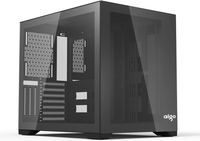 Photo 1 of aigo AC305 Computer Case mid Tower 3.0 USB Tempered Glass Panel ATX Micro-ATX Game Case Without Computer case Fans (Black)