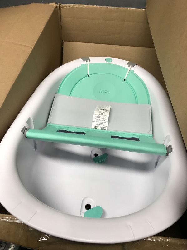 Photo 2 of 4-in-1 Grow-with-Me Bath Tub by Frida Baby Transforms Infant Bathtub to Toddler Bath Seat with Backrest for Assisted Sitting in Tub