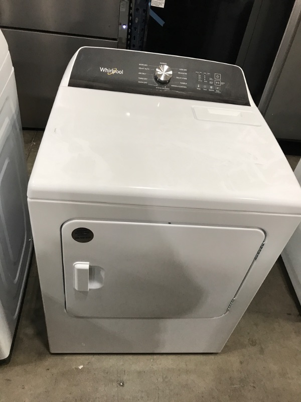 Photo 2 of Whirlpool - 7.0 Cu. Ft. Electric Dryer with Steam and Moisture Sensing - White
