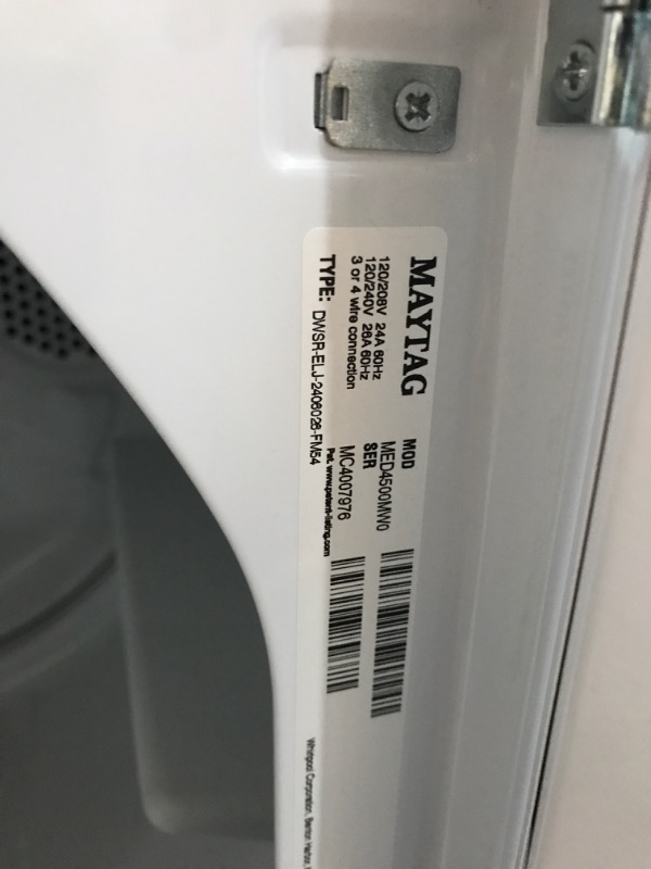 Photo 6 of Maytag 7-cu ft Electric Dryer (White)
