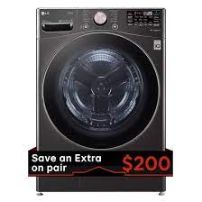Photo 1 of LG TurboWash 360 4.5-cu ft High Efficiency Stackable Steam Cycle Smart Front-Load Washer (Black Steel) ENERGY STAR
