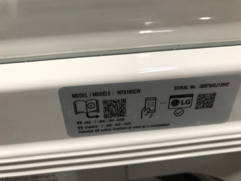 Photo 7 of LG 4.1-cu ft Agitator Top-Load Washer (White)
