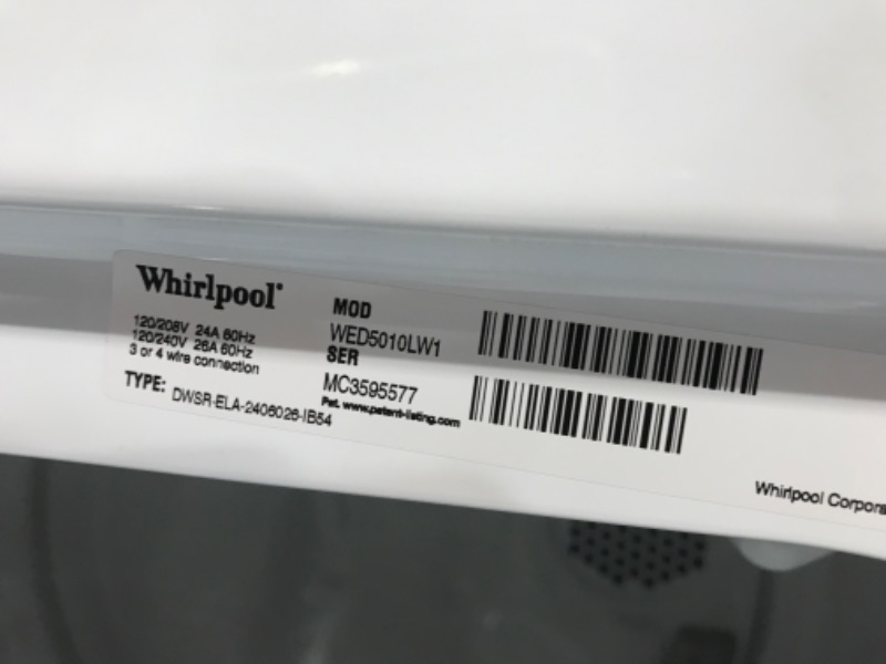 Photo 5 of Whirlpool 7-cu ft Electric Dryer (White)
