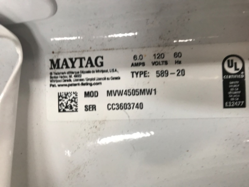 Photo 7 of Maytag 4.5-cu ft High Efficiency Agitator Top-Load Washer (White)
