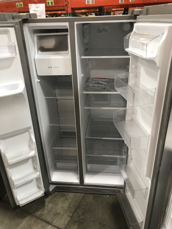 Photo 3 of Frigidaire 25.6-cu ft Side-by-Side Refrigerator with Ice Maker (Fingerprint Resistant Stainless Steel) ENERGY STAR
