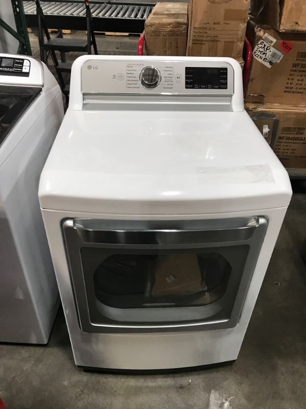 Photo 2 of LG TurboSteam 7.3-cu ft Steam Cycle Smart Electric Dryer (White) ENERGY STAR
