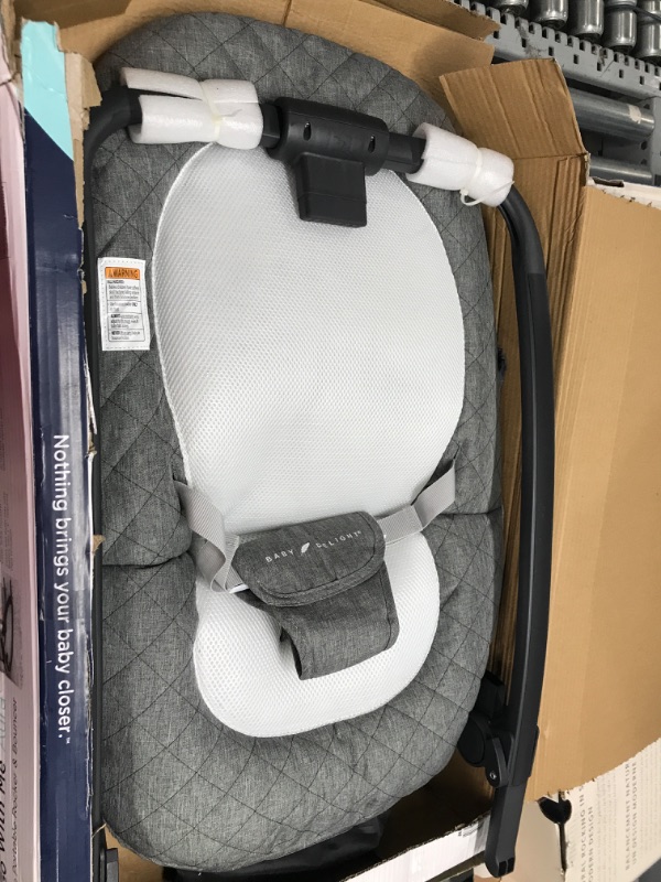 Photo 2 of Baby Delight Aura Deluxe | Portable Baby Bouncer for Infants | Baby Rocker | Quilted Charcoal Tweed Grey