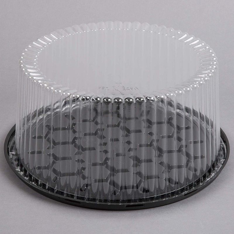 Photo 1 of 11-12" Cake Containers Carriers Plastic Disposable Carriers with Dome Lids and Cake Boards - 5 Round Cake Carriers for Transport | Clear Bundt Cake Boxes Cover(Large)


