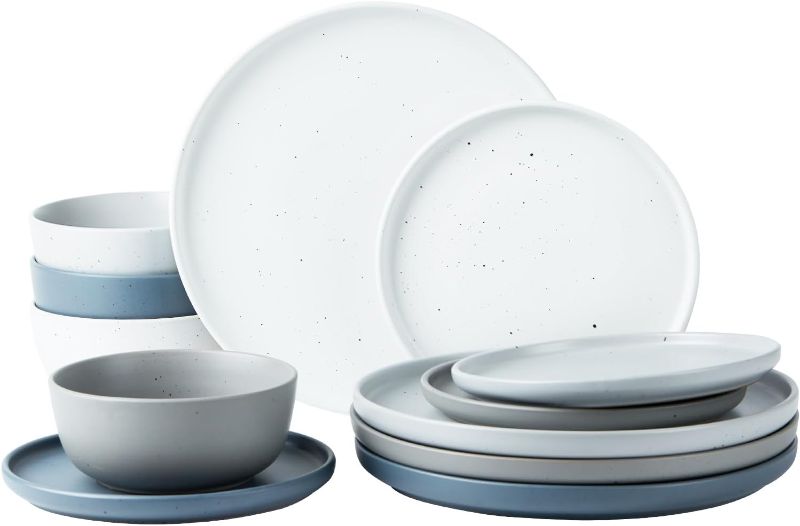 Photo 1 of **SEE NOTES**
Famiware 12 Piece Plates and Bowls Set, Dawn Speckled Dinnerware Sets for 4, Matte Dish Set, Microwave and Dishwasher Safe, Multi-color
